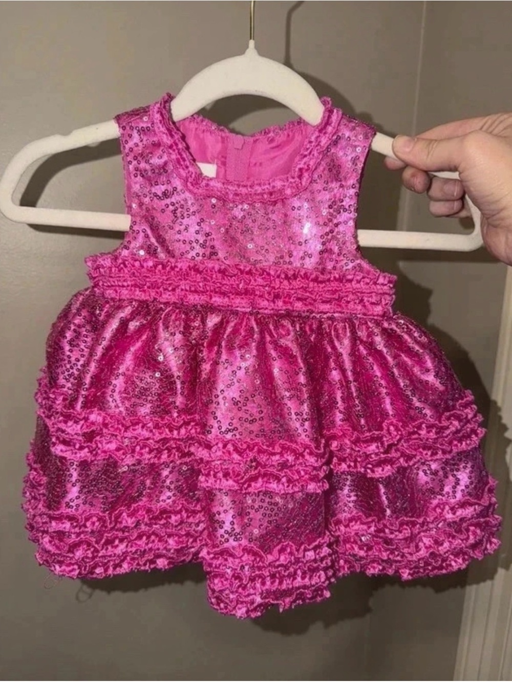 6M American Princess Pink Sequin Ruffle Dress
